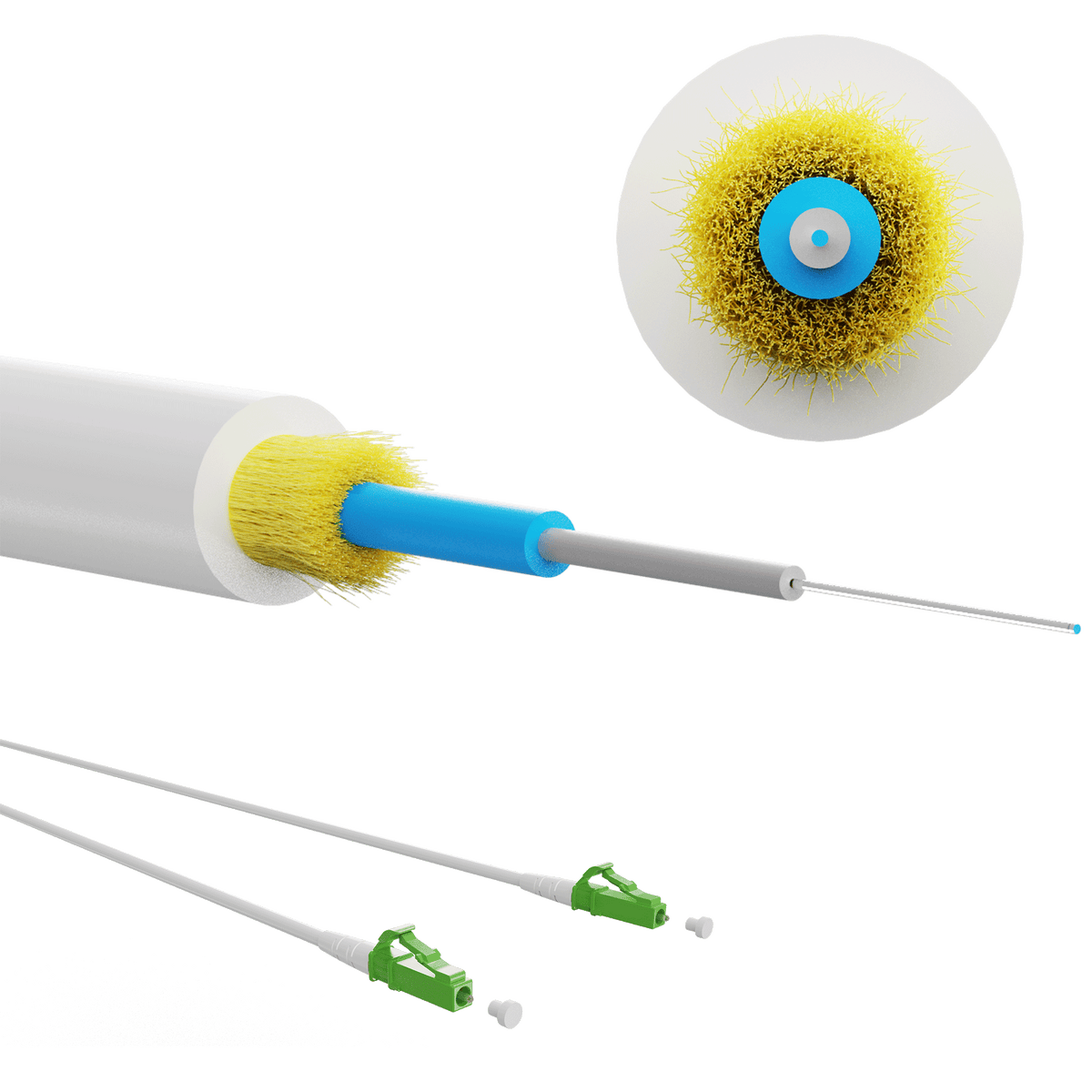 3.0mm Ruggedised Connectorised Drop Cable (White)