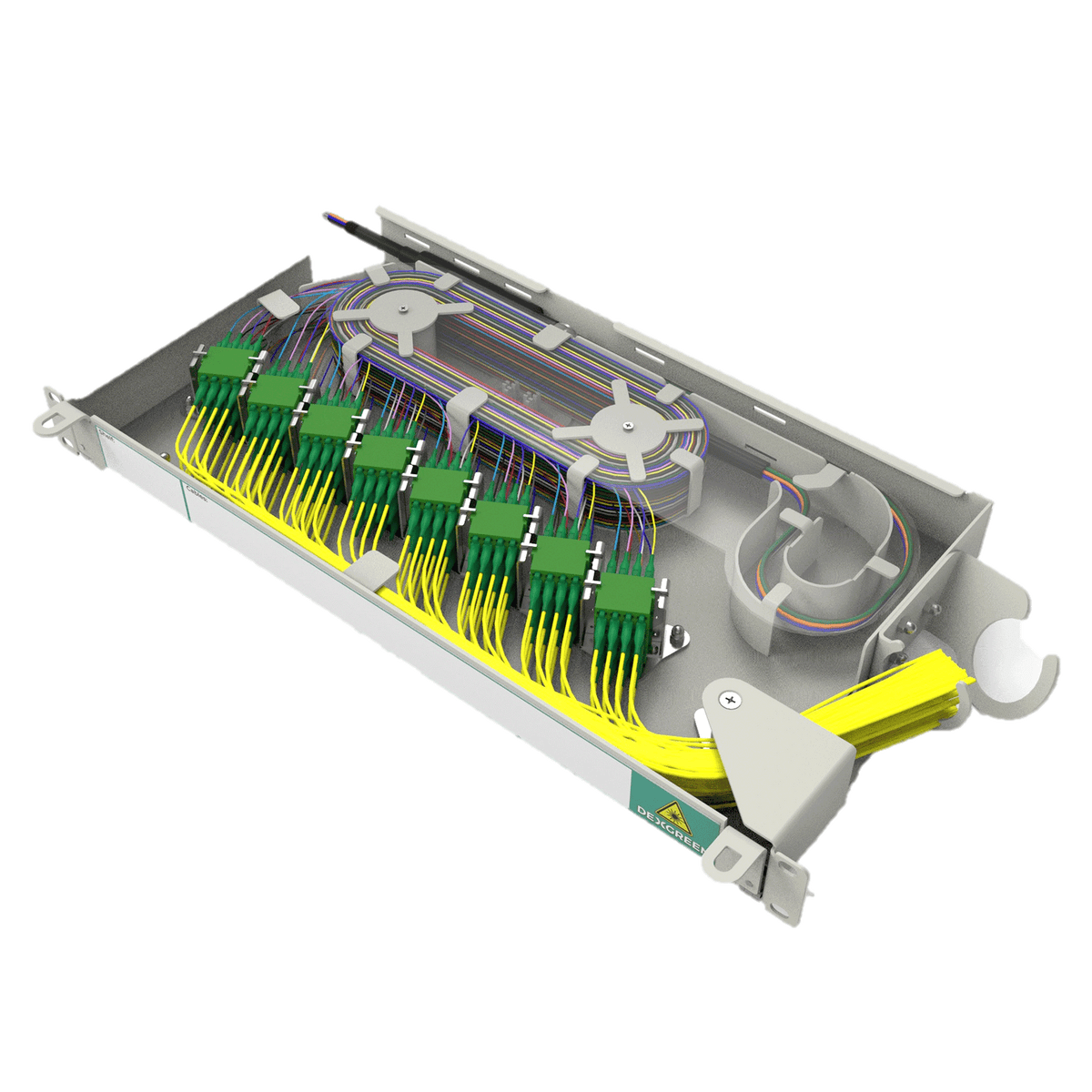 Fibre File Rack 96f Pre-Tailed Fibre Shelf - DexGreen